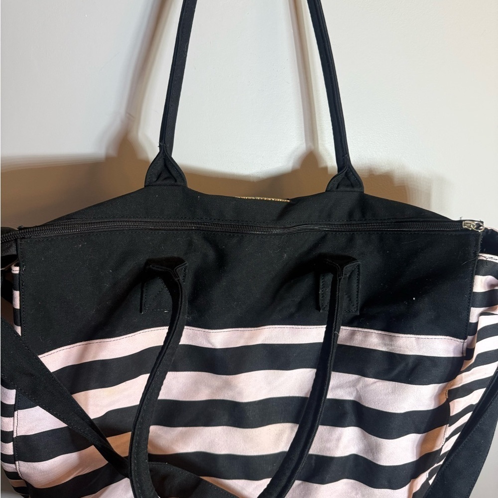 Victoria’s Secret Black & Pink Stripe Weekender Tote Bag - Picture 5 of 5